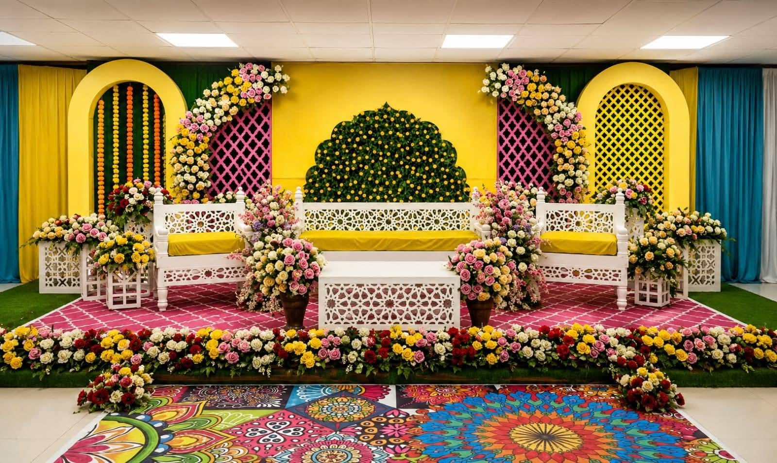 Budged friendly Minimalistic Haldi Decor
