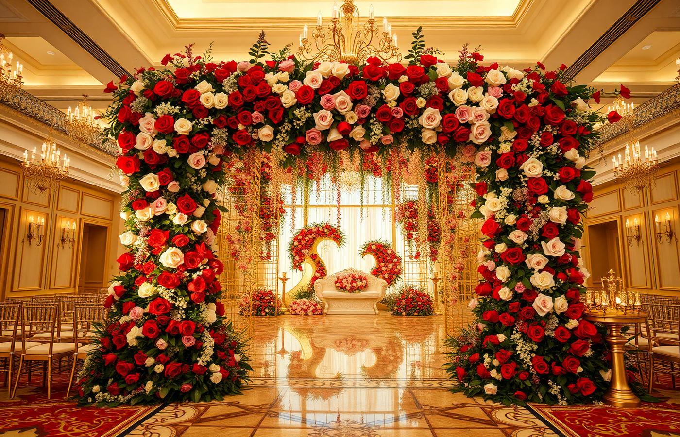 Grand floral installation designed by Evently